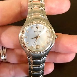 Bulova watch with diamond accents